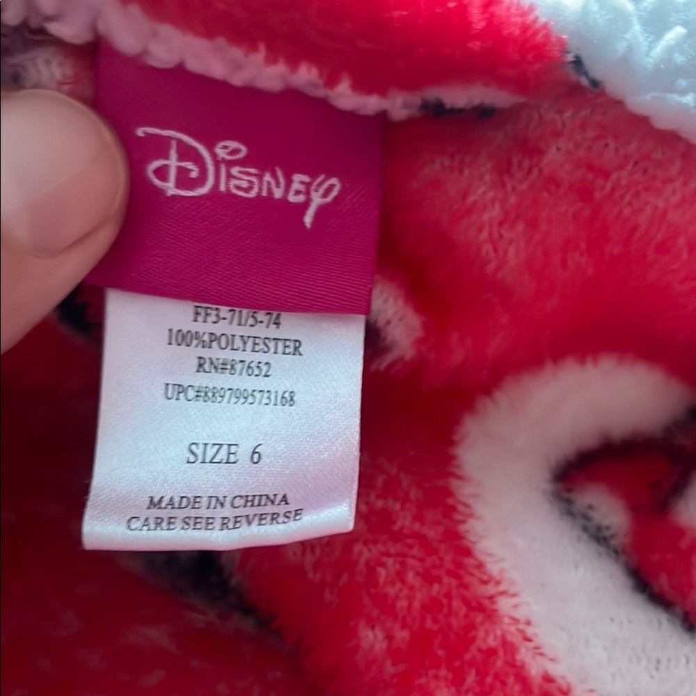Disney Minnie Mouse Red and White Kids Pajama Robe - Picture 4 of 6
